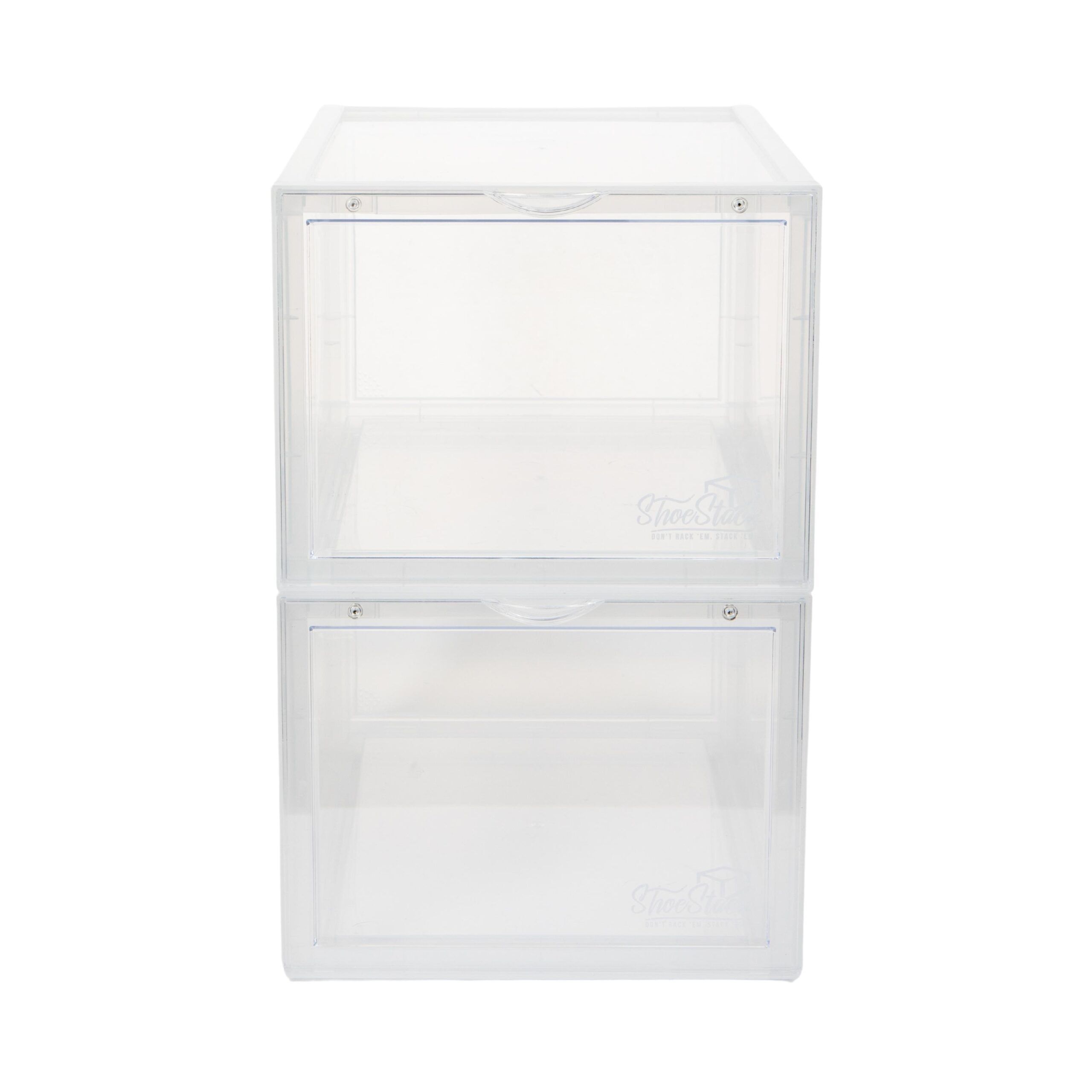 empty clear front shoe box