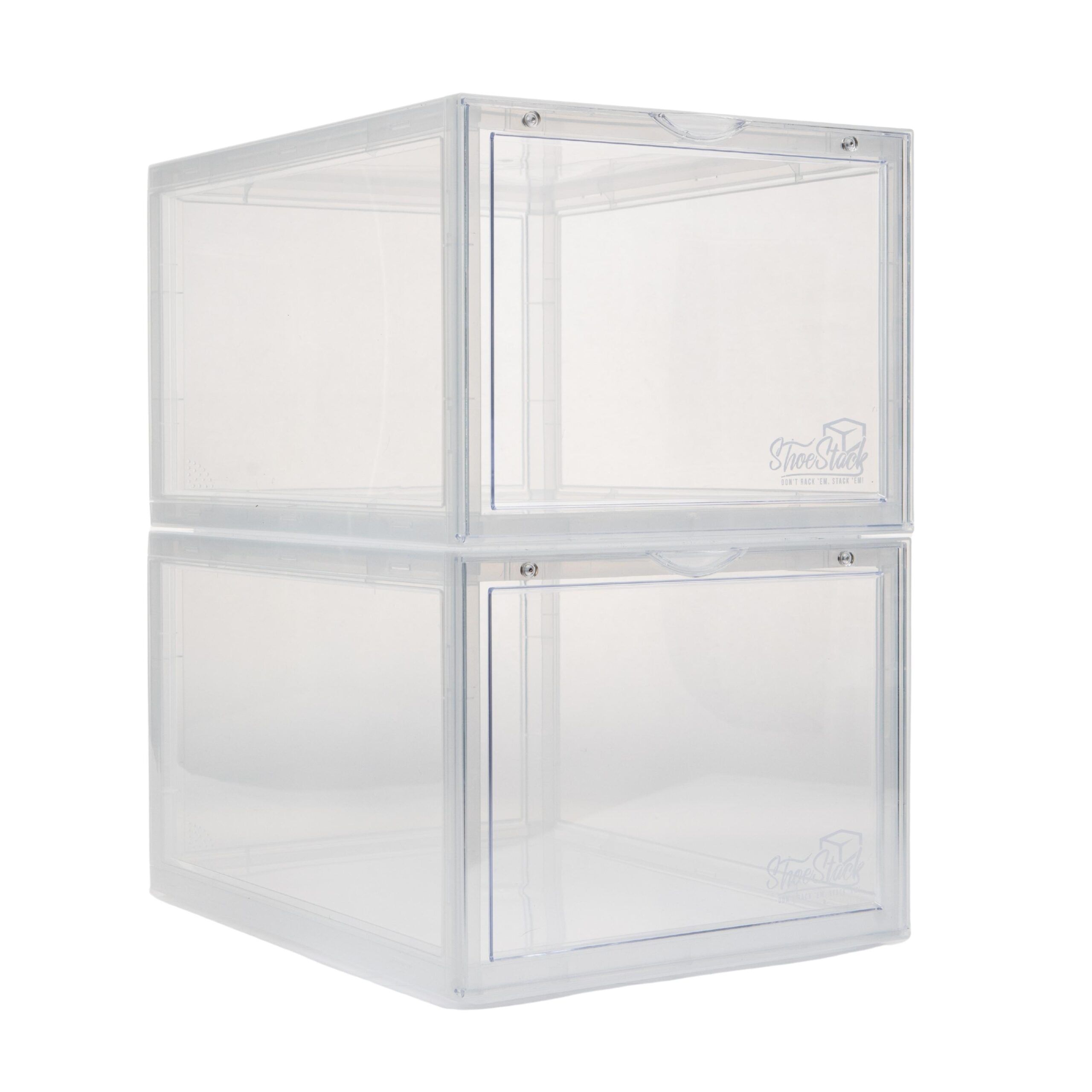 empty clear front shoe box