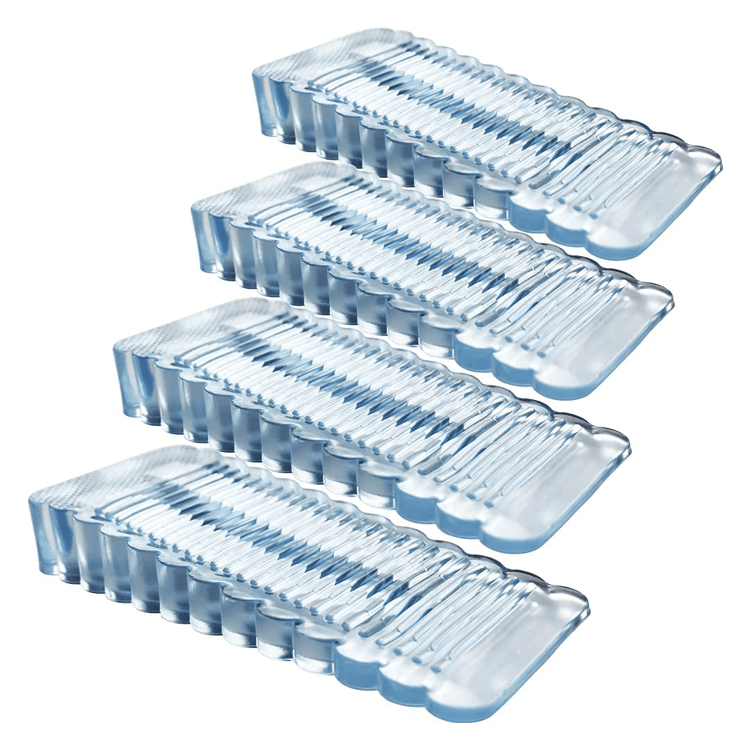 set of clear rubber door stops